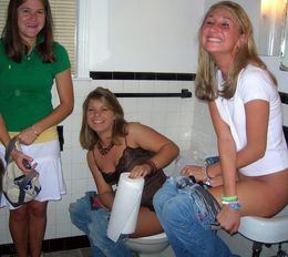 Young girlfriends caught peeing in the..